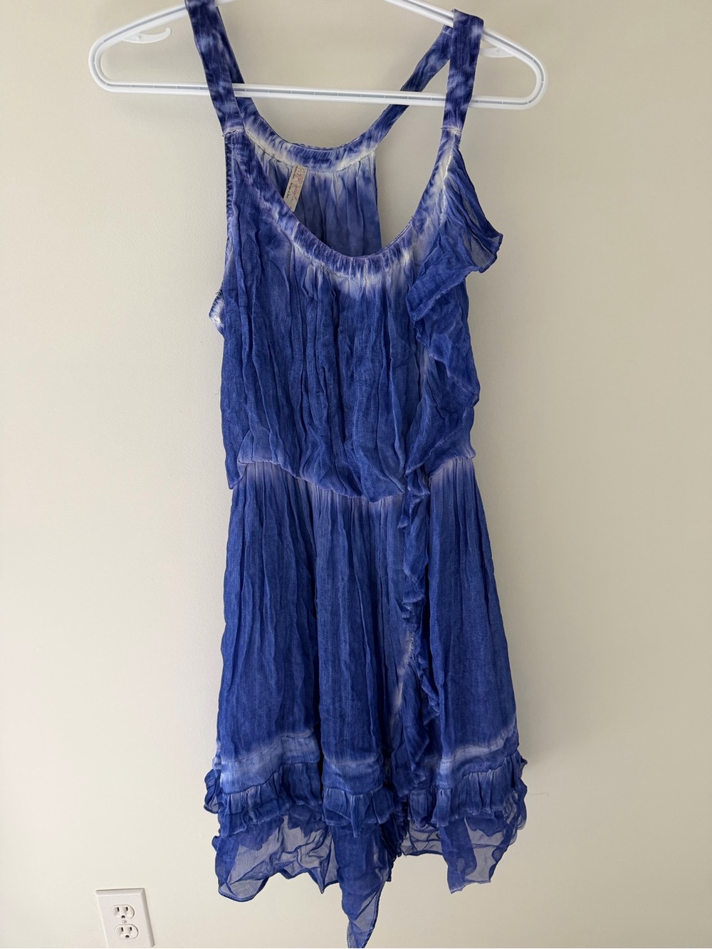 Free People Girls Blue Tie-Dye Ruffle Sundress